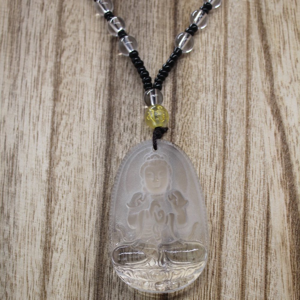 Obsidian Great Guardian Necklace- Clear